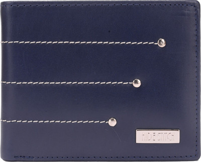 

Hide Stitch Men Blue Genuine Leather Wallet(6 Card Slots)