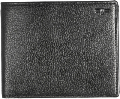 

FLIP Men Black Genuine Leather Wallet(6 Card Slots)