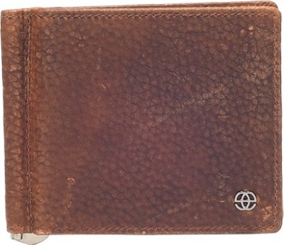 eske Men Brown Genuine Leather Money Clip(8 Card Slots)
