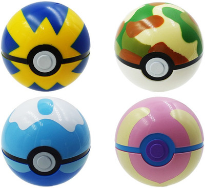 

Hooriyas Pokemon Buy Quick ,Safari ,Dive And Heal Ball New Action balls For Batting Pokemons and Get 8 Random Action Toys FREE(Multicolor)