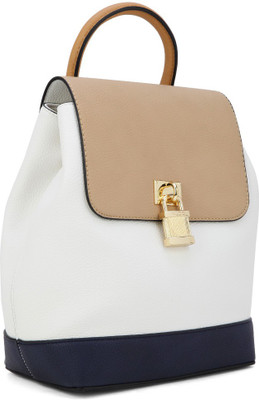 

ALDO KOPLOWITZ 1 L Backpack(White, Beige), Nude/white/navy/camel trims w/lt gold hw