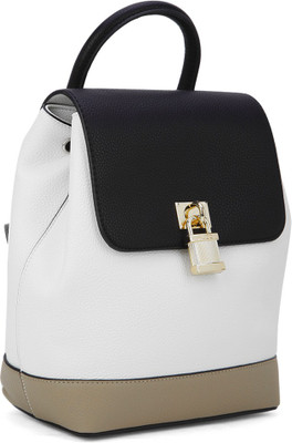 

ALDO KOPLOWITZ 1 L Backpack(White), Black/white/taupe combo w/lt gold hw