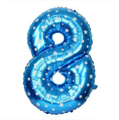 ROCK THE PARTY Printed BLUE 8 Balloon(Blue, Pack of 1)