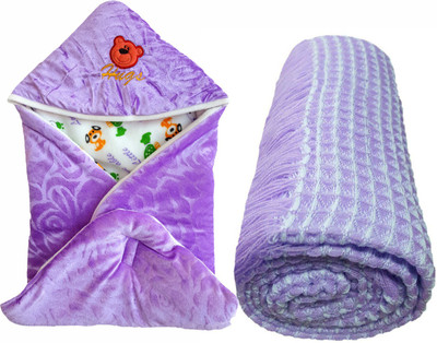 

Brandonn Printed  Hooded Baby Blanket(Polyester, Purple