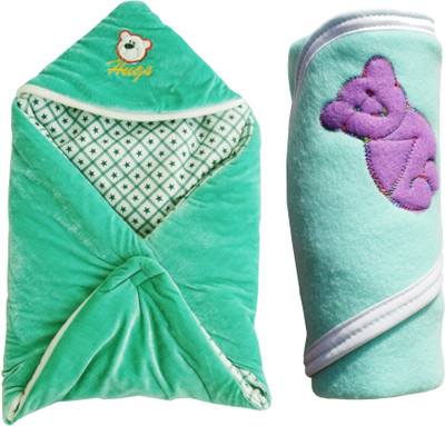 

My NewBorn Cartoon  Swadding Baby Blanket(Polyester, Green