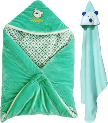 

My NewBorn Cartoon  Swadding Baby Blanket(Polyester, Green