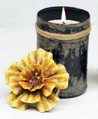 

Bali Mantra BALI MANTRA HIBISCUS FLOWER LID TOP NATURAL SOY WAX CANDLE WITH DISTRESSED TIN (BLACK+ ORANGE 3" x 5") SCENT : PEACH & GRAPEFRUIT Candle(Orange, Pack of 2)