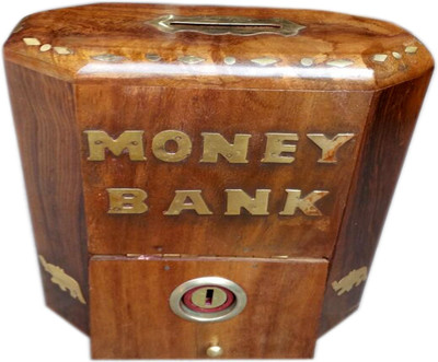 

india wooden handi craft India wooden handicraft sheheem money bank Coin Bank(Brown)
