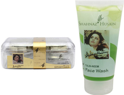 Shahnaz Husain Gold 2-in-1 Anti-ageing Gel and Tulsi-Neem Face Wash Combo Combo Set(Set of 2) Flipkart