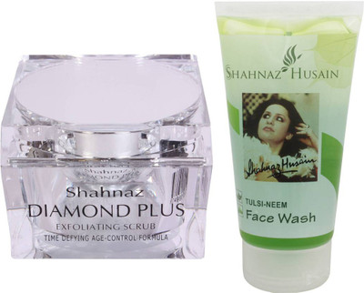 Shahnaz Husain Diamond Scrub and Tulsi-Neem Face Wash Combo Combo Set(Set of 2) Flipkart