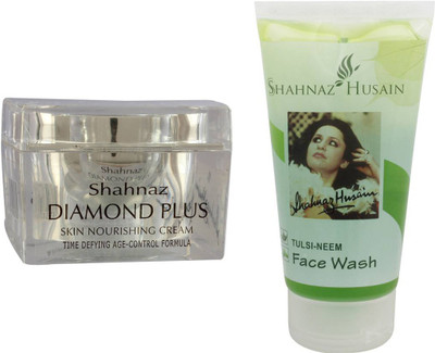 Shahnaz Husain Diamond Cream and Tulsi-Neem Face Wash Combo Combo Set(Set of 2) Flipkart