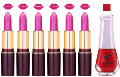 

Lady Fashion Multi Make Up Combo Lips & Nails 2202101840(Set of 7)
