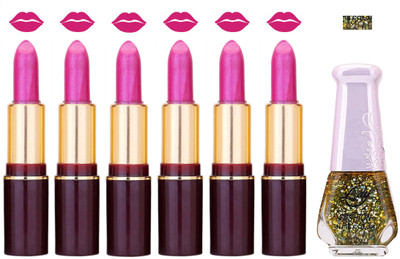 

Lady Fashion Multi Make Up Combo Lips & Nails 2202101821(Set of 7)