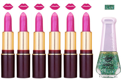 

Lady Fashion Multi Make Up Combo Lips & Nails 2202101816(Set of 7)
