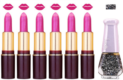 

Lady Fashion Multi Make Up Combo Lips & Nails 2202101813(Set of 7)