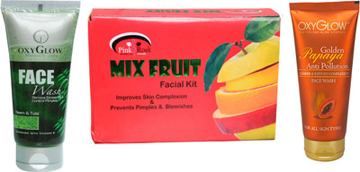

Pink Root MIX FRUIT MINI FACIAL KIT WITH NEEM TULSI FACE WASH & GOLDEN PAPAYA FACE WASH(Set of 3)