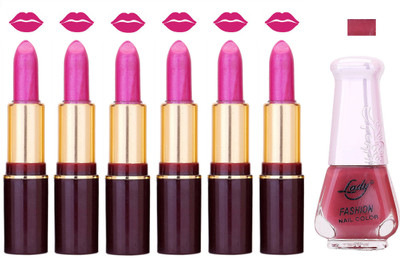 

Lady Fashion Multi Make Up Combo Lips & Nails 2202101828(Set of 7)