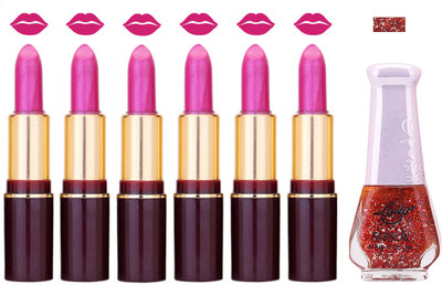 

Lady Fashion Multi Make Up Combo Lips & Nails 2202101805(Set of 7)
