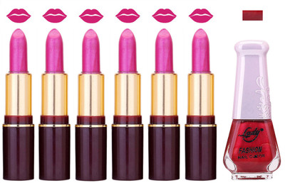 

Lady Fashion Multi Make Up Combo Lips & Nails 2202101851(Set of 7)