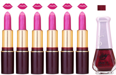 Lady Fashion Multi Make Up Combo Lips & Nails 2202101834(Set of 7)