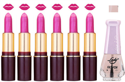 Lady Fashion Multi Make Up Combo Lips & Nails 2202101862(Set of 7)