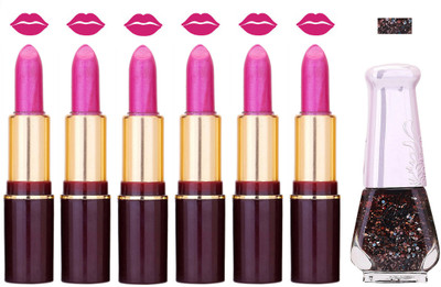 

Lady Fashion Multi Make Up Combo Lips & Nails 2202101801(Set of 7)