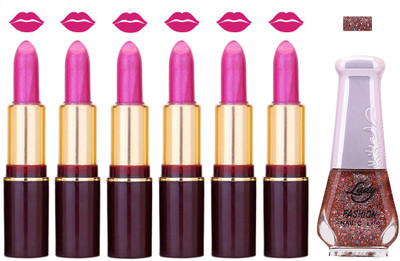 

Lady Fashion Multi Make Up Combo Lips & Nails 2202101802(Set of 7)