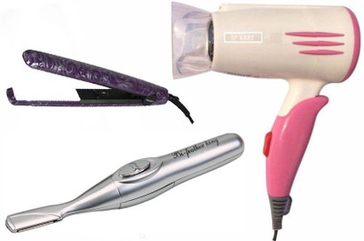 

3P Kart hair-straightener, hair dryer, eyebrow-trimmer(Set of 3)