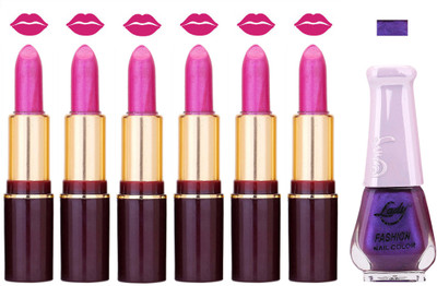 

Lady Fashion Multi Make Up Combo Lips & Nails 2202101843(Set of 7)
