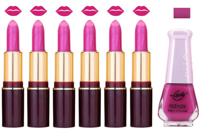 

Lady Fashion Multi Make Up Combo Lips & Nails 2202101852(Set of 7)