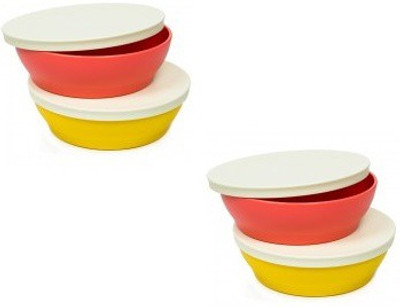 

Tupperware - 520 ml Plastic Grocery Container(Pack of 4, Yellow, Orange), Orange;yellow