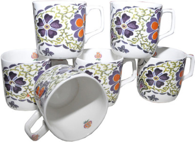

Amazecart Bone China Tea & Coffee Cups Set of 6 Pieces (150 ml),Multi-Color+ Gold Antique Design Table Coasters Set-6 Pcs Bone China(Multicolor, Pack of 13)