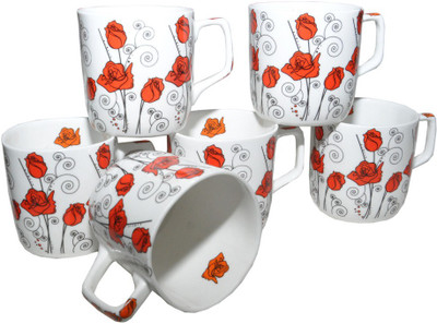 

Amazecart Bone China Tea & Coffee Cups Set of 6 Pieces (150 ml) Bone China(Multicolor, Pack of 6)