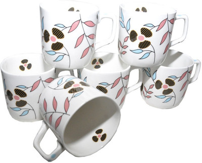 

Amazecart Bone China Tea & Coffee Cups Set of 6 Pieces (150 ml) Bone China(Multicolor, Pack of 6)