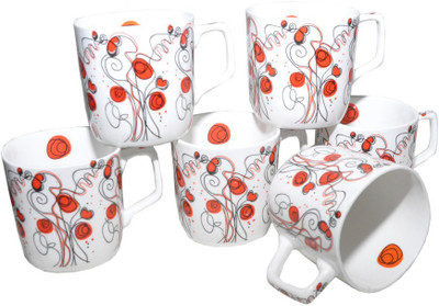 

Amazecart Bone China Tea & Coffee Cups Set of 6 Pieces (150 ml),Multi-Color+ Copper Antique Design Table Coasters Set-6 Pcs Bone China(Multicolor, Pack of 13)
