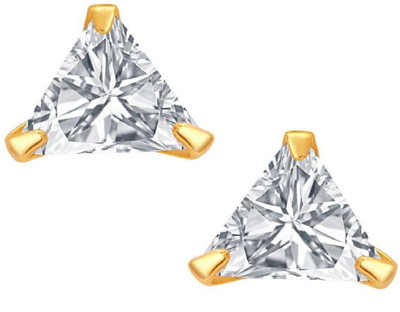 Fashion Frill Single Stone Triangle Shape Alloy Stud Earring