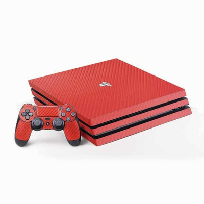 

TCOS Tech Carbon Fiber Skin Sticker Cover For PS4 Pro Gaming Accessory Kit(Red, For PS4)