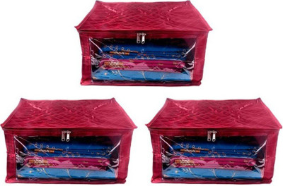 

Addyz Plain Pack of 3 Pisces Plain Large Satin Saree Salwar Suit Kamiz Cover Storage Bag(Maroon)