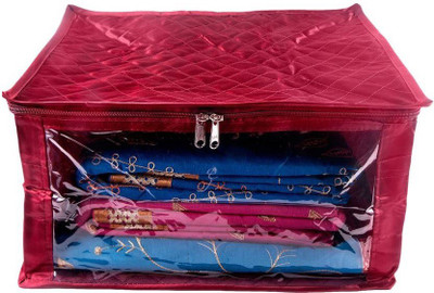

Addyz Plain Large Satin Saree Salwar Suit Kamiz Cover Storage Bag(Maroon)