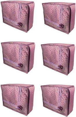 

Addyz Transparent Pack of 6 Pcs Large Satin Saree Salwar Suit Kamiz Cover Storage Bag(Purple)