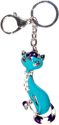 

Oyedeal Studded Stone Beautiful Cat Locking Key Chain(Blue)