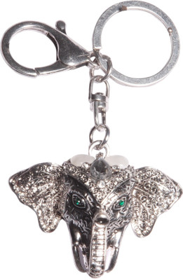 

Oyedeal Studded Stone Elephant Face Locking Key Chain(Silver)