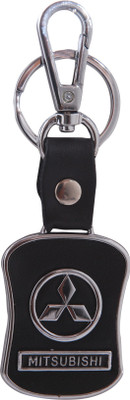 

Oyedeal Kycn650 Mitsubishi Leather Metal Locking Key Chain(Black)