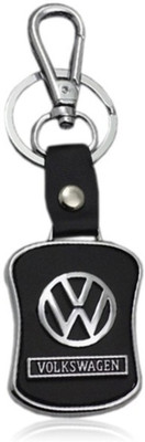Oyedeal Volkswagen Leather Metal Locking Key Chain(Black)