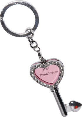 

Oyedeal Studded Key Shape Photo Frame Key Chain(Silver)