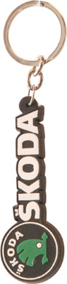 

Oyedeal Car Logo SKODA Silicone Key Chain(White)