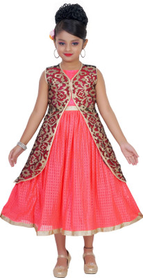 

Saarah Girls Midi/Knee Length Party Dress(Red, Sleeveless