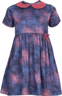 

Sambu Girls Midi/Knee Length Casual Dress(Multicolor, Half Sleeve