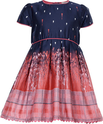 

Sambu Girls Midi/Knee Length Casual Dress(Blue, Half Sleeve