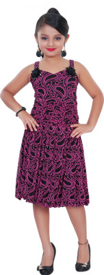 

Saarah Girls Midi/Knee Length Party Dress(Pink, Sleeveless